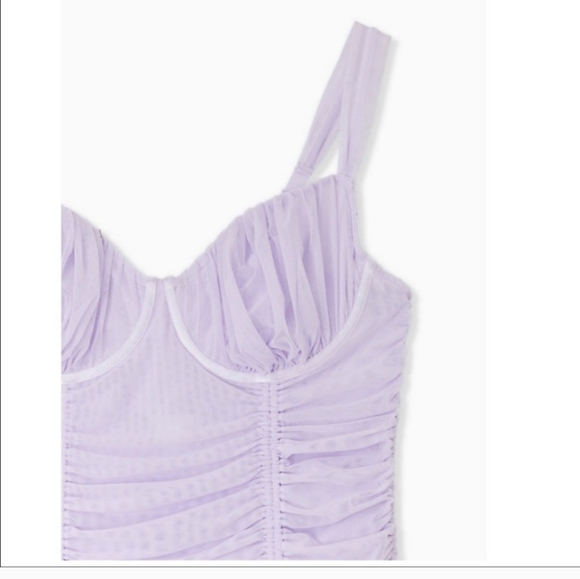 Torrid Purple Mesh Drawstring Chemise 3 3x 2x - Picture 3 of 8
